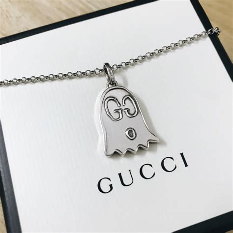 gucci ghost silver necklace|gucci ghost ring in silver.